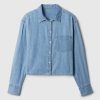 Kurzes Jeanshemd