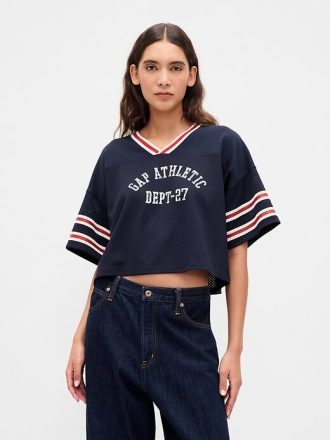 Kurzes Jersey-T-Shirt aus Bio-Baumwolle