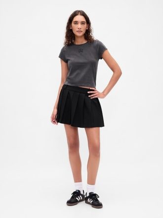 Kurzes Logo-T-Shirt aus Baumwolljersey