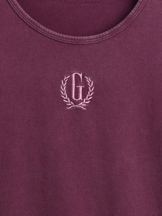 Kurzes Logo-T-Shirt aus Baumwolljersey