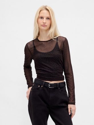 Kurzes Mesh-T-Shirt