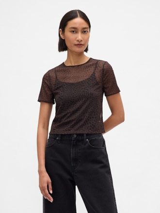 Kurzes Mesh-T-Shirt
