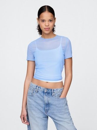 Kurzes Mesh-T-Shirt