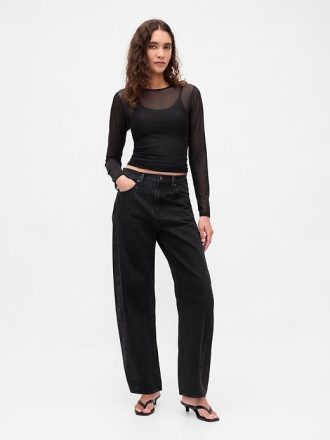 Kurzes Mesh-T-Shirt