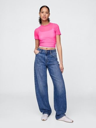 Kurzes Mesh-T-Shirt
