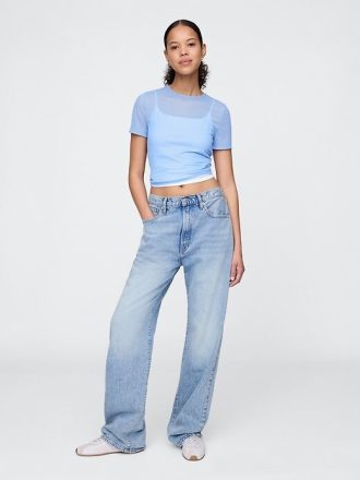 Kurzes Mesh-T-Shirt