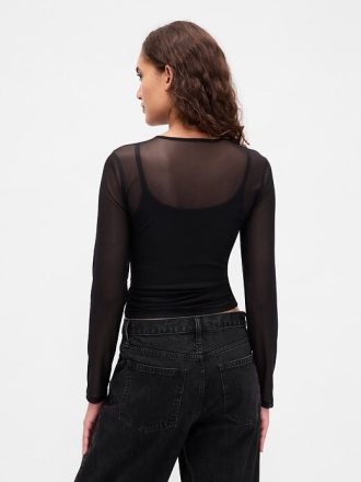 Kurzes Mesh-T-Shirt