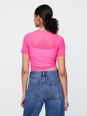 Kurzes Mesh-T-Shirt