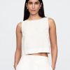 Kurzes Shell-Tanktop aus Leinenmischung Kurzes Shell-Tanktop aus Leinenmischung