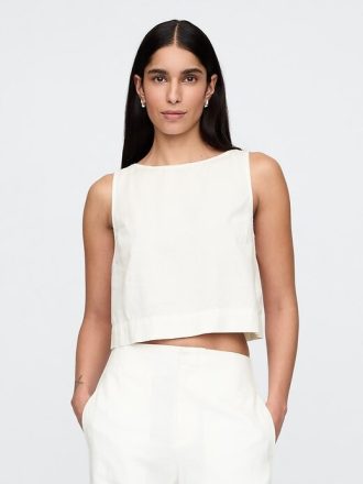 Kurzes Shell-Tanktop aus Leinenmischung