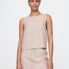 Kurzes Shell-Tanktop aus Leinenmischung Kurzes Shell-Tanktop aus Leinenmischung