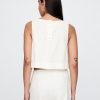 Kurzes Shell-Tanktop aus Leinenmischung Kurzes Shell-Tanktop aus Leinenmischung