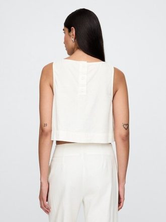 Kurzes Shell-Tanktop aus Leinenmischung