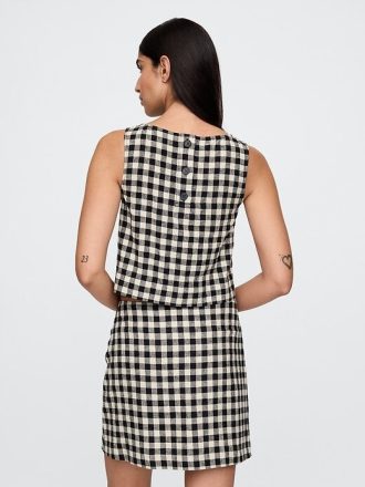Kurzes Shell-Tanktop aus Leinenmischung