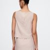 Kurzes Shell-Tanktop aus Leinenmischung Kurzes Shell-Tanktop aus Leinenmischung