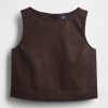 Kurzes Shell-Tanktop aus Leinenmischung Kurzes Shell-Tanktop aus Leinenmischung
