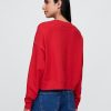 Kurzes Sweatshirt aus French Terry mit V-Ausschnitt Kurzes Sweatshirt aus French Terry mit V-Ausschnitt