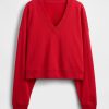 Kurzes Sweatshirt aus French Terry mit V-Ausschnitt Kurzes Sweatshirt aus French Terry mit V-Ausschnitt