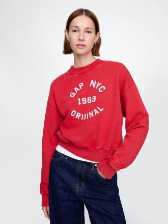 Kurzes Sweatshirt aus schwerem French Terry