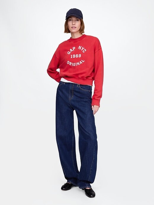 Kurzes Sweatshirt aus schwerem French Terry Kurzes Sweatshirt aus schwerem French Terry