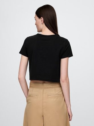 Kurzes T-Shirt aus Baumwolljersey