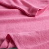 Kurzes T-Shirt aus Leinenmischung mit U-Boot-Ausschnitt Kurzes T-Shirt aus Leinenmischung mit U-Boot-Ausschnitt