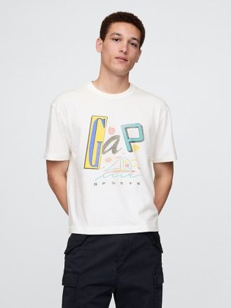Kurzes T-Shirt mit Gap-Logo