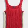 Kurzes Tanktop aus 100 % Baumwolle mit Häkelmuster Kurzes Tanktop aus 100 % Baumwolle mit Häkelmuster