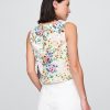 Kurzes Tanktop aus Denim mit Blumenmuster Kurzes Tanktop aus Denim mit Blumenmuster