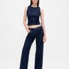 Kurzes Tanktop aus Denim mit Muschelmuster Kurzes Tanktop aus Denim mit Muschelmuster