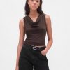 Kurzes Tanktop mit Wasserfallausschnitt