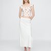 Kurzes Top aus Leinenmischung mit Flügelärmeln Kurzes Top aus Leinenmischung mit Flügelärmeln