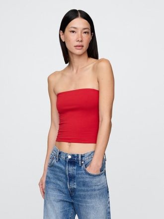 Kurzes Tube-Top aus engem Strick