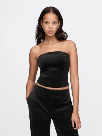 Kurzes Tube-Top aus Samt