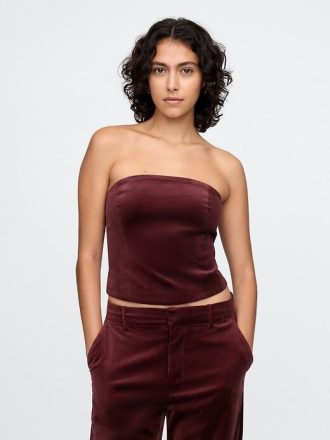 Kurzes Tube-Top aus Samt
