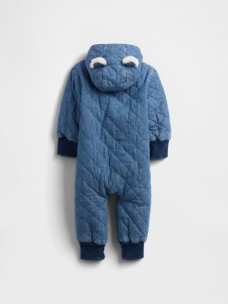 Kuscheliger Baby-Einteiler aus gestepptem Denim