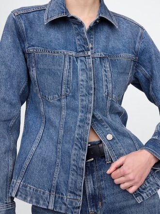 Lange Jeansjacke