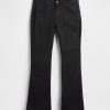 Lange und schmale Twill-Hose mit niedriger Leibhöhe
