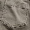 Lange und schmale Twill-Hose mit niedriger Leibhöhe