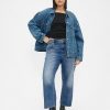 Lockere Crop-Jeans mit mittelhohem Bund Lockere Crop-Jeans mit mittelhohem Bund