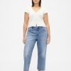 Lockere Crop-Jeans mit mittelhohem Bund Lockere Crop-Jeans mit mittelhohem Bund