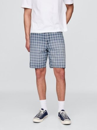 Lockere Denim-Shorts im Karomuster der 90er