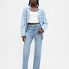 Lockere, gerade geschnittene Jeans mit hohem Bund Lockere, gerade geschnittene Jeans mit hohem Bund