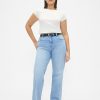 Lockere, gerade geschnittene Jeans mit hohem Bund Lockere, gerade geschnittene Jeans mit hohem Bund