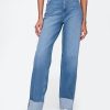 Lockere Jeans im 90er-Stil mit mittelhohem Bund und Umschlag