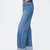 Lockere Jeans im 90er-Stil mit mittelhohem Bund und Umschlag