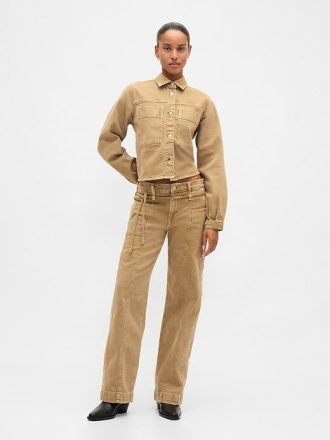 Lockere Jeans mit niedrigem Bund im 90er-Stil mit Mikrogürtel