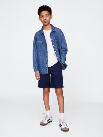 Lockere Khaki-Shorts für Kinder, 7 Zoll