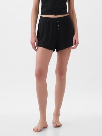 Lockere Pyjama-Shorts mit Mini-Ripp