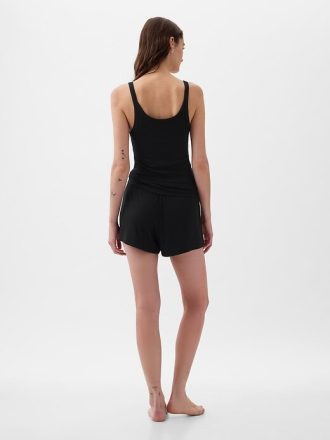 Lockere Pyjama-Shorts mit Mini-Ripp